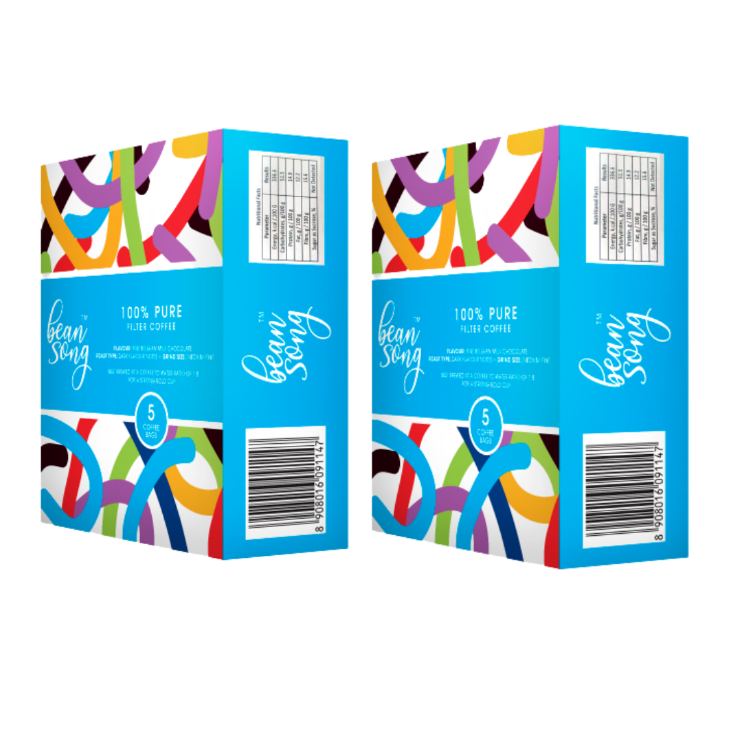 100% Pure Filter Coffee Drip Bags (5 Easy Pours) Pack of 2