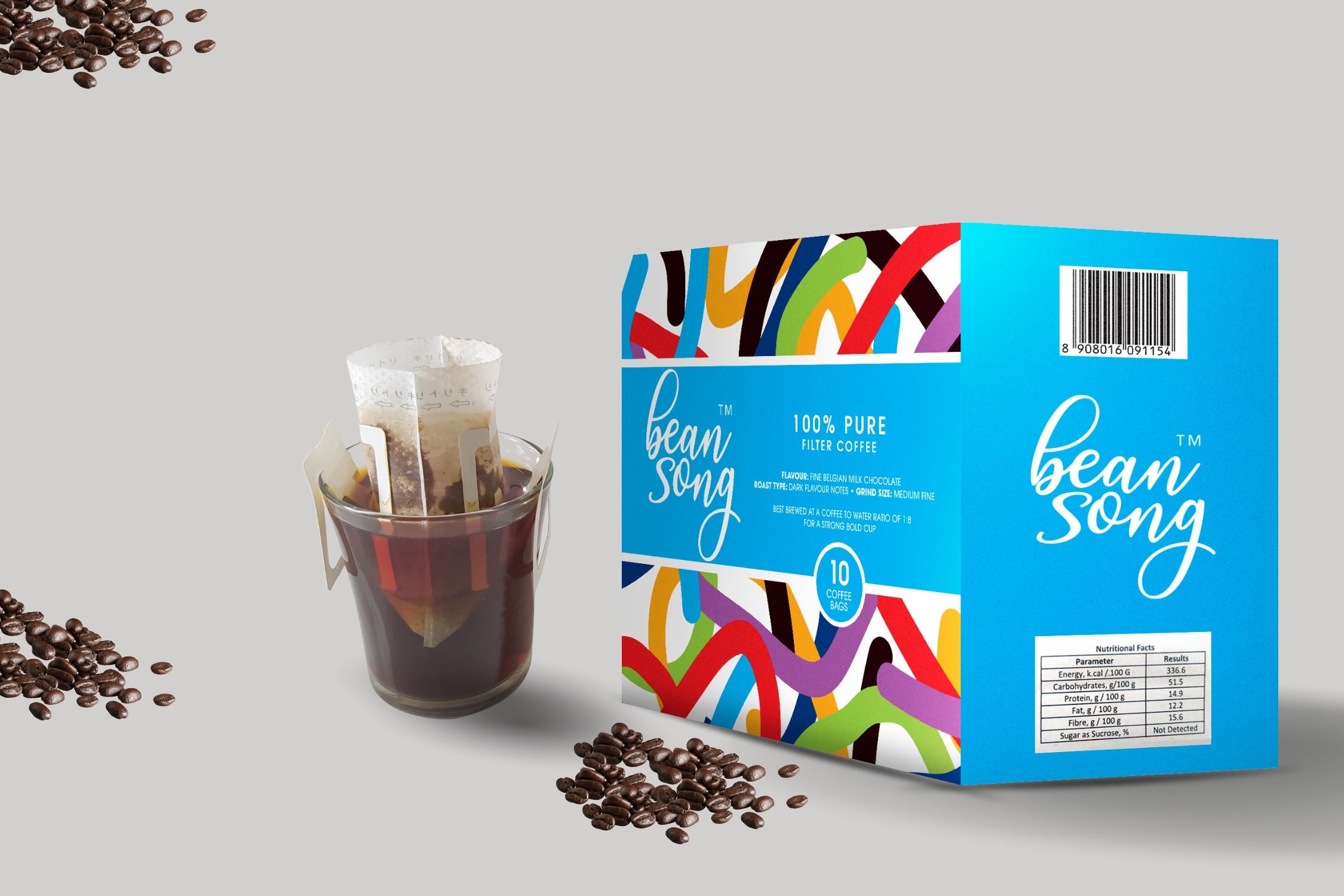 100% Pure Filter Coffee – Single Use Drip Bags(10 Pours)