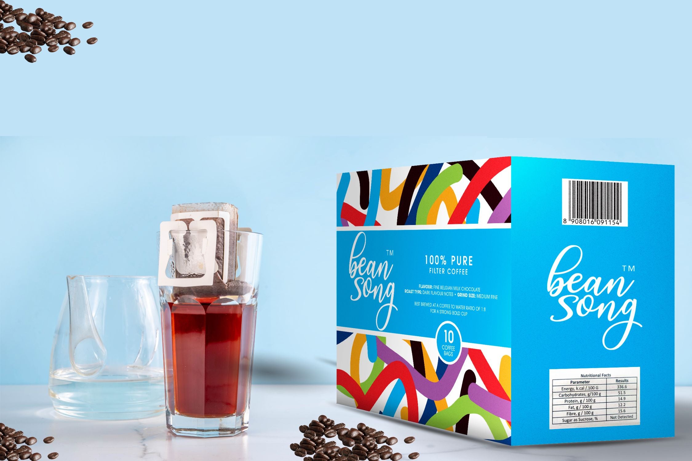 100% Pure Filter Coffee – Single Use Drip Bags(10 Pours)